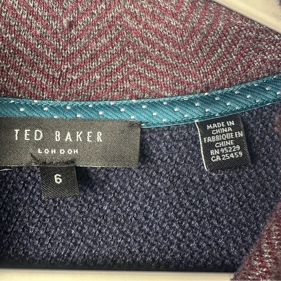 Ted Baker London Women’s 1/4 Zip Wool Blend Pullover 6 (US 12-14) Navy Sweater - Picture 2 of 8